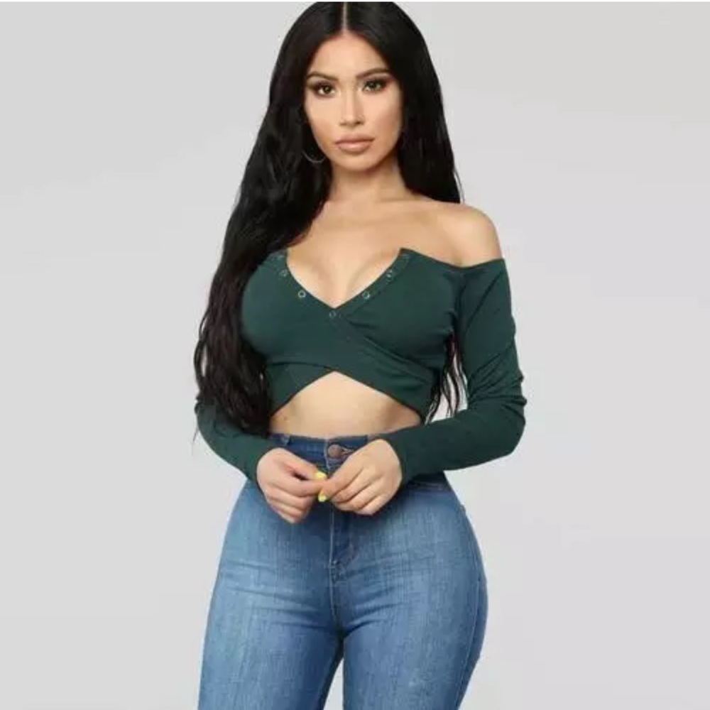 Green Fashion Nova Crop Top